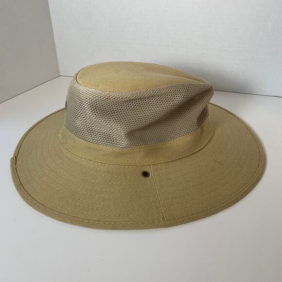 Dorfman Other - Dorfman Hat Co. Wide Brim Sun Panama Hat Large Mesh Vented Fishing Tan Size XL